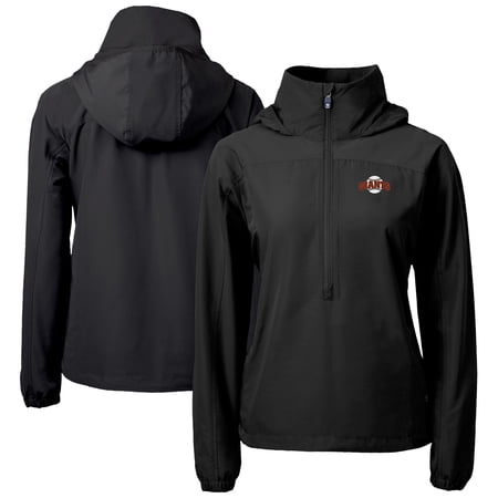 Women s Cutter & Buck Black San Francisco Giants Charter Eco Recycled Half-Zip Anorak Jacket