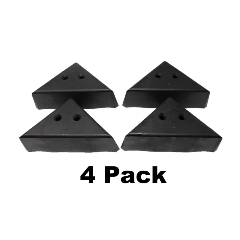 Geesatis 4-Pack Plastic Furniture Legs – Black Triangle Design, 2" Height, 150 Lb Load Capacity Each, With Screws, For Sofa, Cabinet, Table, Bench