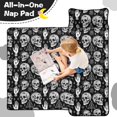 thumbnail image 4 of Skull and Hand Gothic Pattern Teens Toddler Nap Mat with Pillow, Sleeping Mat Bag for Preschool Daycare 50"x20", 4 of 6