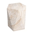 thumbnail image 3 of Pentagon Travertine Stone Finish Italian Design MgO Side Accent Table, 3 of 13