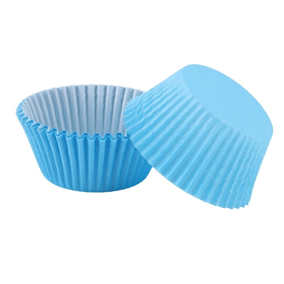 Foil Mini Cupcake Liner, 100PCS Baking Cups Muffin Tins Treat Cups Foil Metallic Cupcake Baking Cups Paper for Weddings, Birthdays, Showers[Blue]