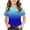 Blue, variant on Girls Casual Short Sleeve Crew Neck Pullover T Shirt Comfy Daily Wear Ombre Top