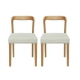 thumbnail image 3 of Christopher Knight Home Contemporary Dining Chairs, Open Back Design with Beige Cushions, Natural, Set of 2, 3 of 11