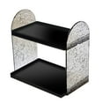 thumbnail image 2 of Double Layer Storage Rack, Unique Texture, Transparent Design, Excellent PP, 2 Tier Organizer for Cosmetics, Stationery, and More with Sliding Wood Storage Drawer, Black, 2 of 7