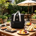 thumbnail image 3 of Double-Layer Insulated Lunch Bag, Portable Thermal Lunch Tote with Shoulder Strap, Leakproof Cooler Bag for Work, Picnic and Travel, 3 of 7