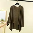 thumbnail image 2 of Lightweight Cardigan for Women Long Sleeve Summer Cover Up Soft Knit Loungewear Casual Solid Color Open Front Army Green L, 2 of 3