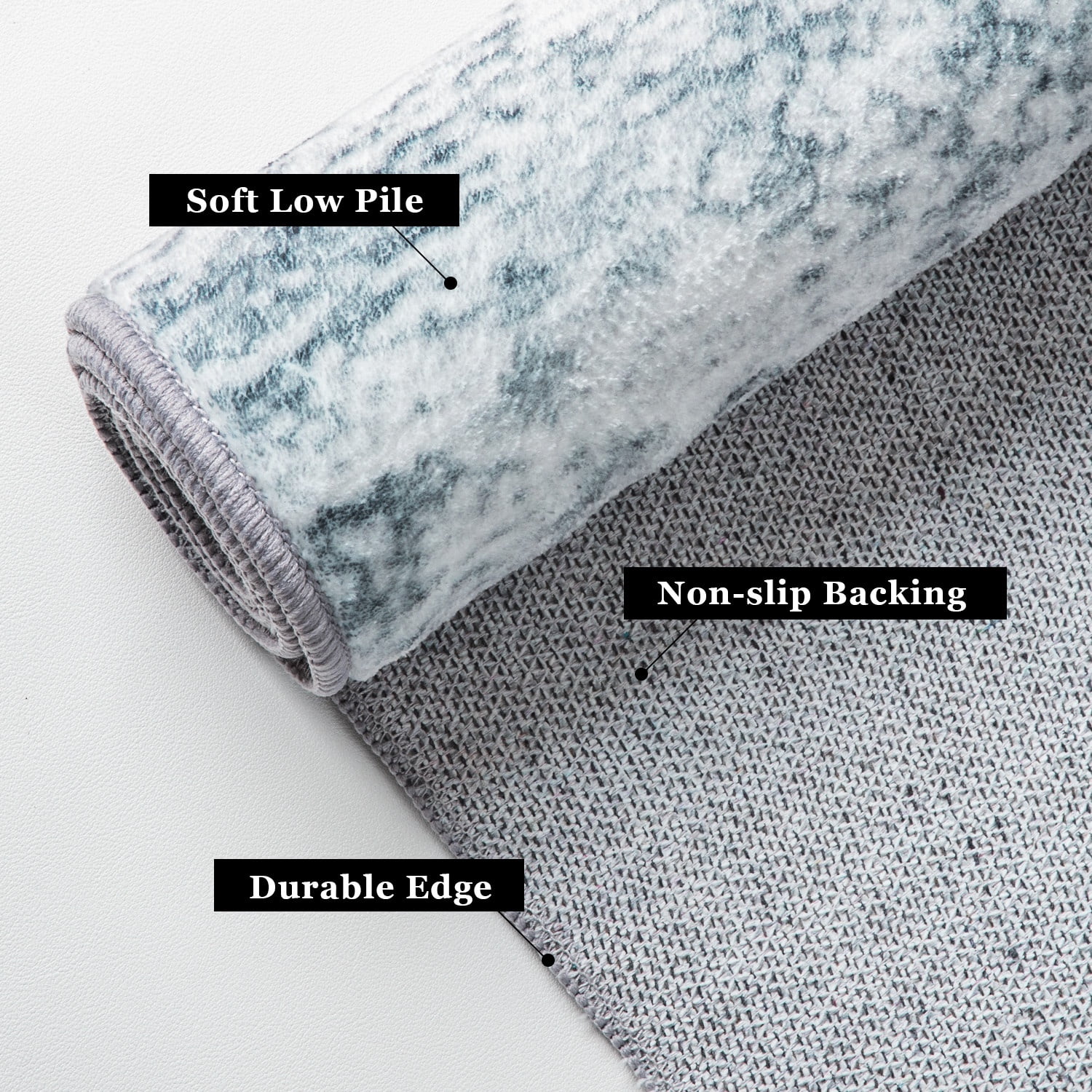 Astorug Modern Abstract Area Rugs 4x6, Washable Rugs for Living Room Soft Rugs for Bedroom, Blue