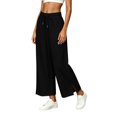 thumbnail image 5 of Luvrsol Flowy Pants for Women Plus Size Wide Leg High Waist Breathable Casual Slacks with Side Pockets S-2XL, 5 of 7