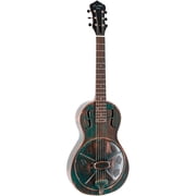 Recording King RM-993 Metal Body Parlor Resonator Guitar Distressed Vintage Green