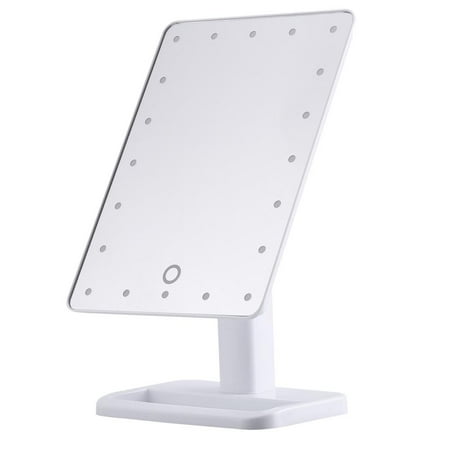 20 Led Touch Screen Illuminated Makeup Stand Mirror Desktop Lighted 20 Led Touch Screen Illuminated Makeup Stand Mirror Desktop Lighted Cosmetic Mirrors White