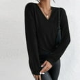 thumbnail image 6 of miqiqism Clearance Sale!Crossover Collar Tee for Women Trendy Solid Loose Sweaters Shirts Long Sleeve Crop Tops Knitwear Fall,Black,X-Large, 6 of 6