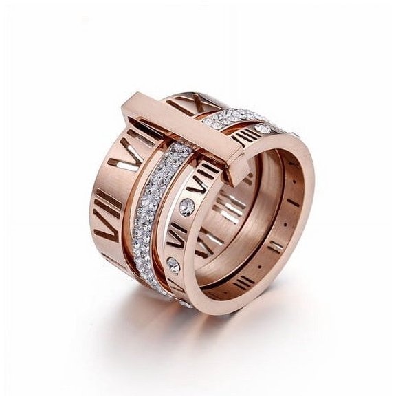 Fashion Roman Wild Titanium Steel Plated Letter Ring: Durable and Stylish Statement Piece for Everyday Wear