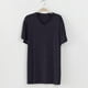 thumbnail image 1 of Ceisia Men's Solid V-Neck Short Sleeve Pajama Top Soft Comfortable Sleep Loungewear Black XXL Gifts, 1 of 4