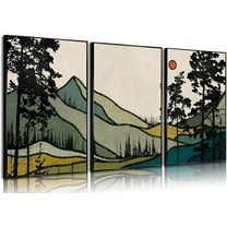 3Pcs Christian Boho Wall Art for Living Room Mid-Century Modern Nordic Print Neutral Scripture Canvas Poster Abstract Sun Mountain Bible Verses Picture Painting Wall Decor for Bedroom 16x24in Und