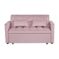 thumbnail image 7 of BSHTI 54” Pull-out Sleeper Sofa Bed,Solid Wood Frame,3 Adjustable Rreclining Angles,Two Matching Pillows,Easy Assembly,Velvet Fabric Loveseat,Pink, 7 of 7