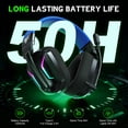 thumbnail image 3 of Vakedy Wireless Gaming Headset, 2.4GHz Wireless & Bluetooth Headphones with Noise Canceling Microphone, 60 Hour Playtime, 23ms Sync Latency for PS5 PS4 PC Switch Mac Phone, Blue, 3 of 8