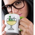 thumbnail image 2 of 3dRose, Funny Cool Loch Ness Monster in Wine Glass Cartoon, 11oz Two-Tone Green Mug, 2 of 7