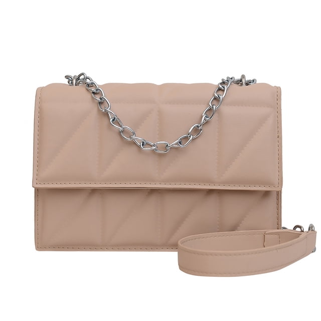 Bolso pequeño rombal para mujer, elegante y moderno, con cadena, para uso diario, bandolera de hombro con textura alta