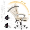 thumbnail image 2 of Homrest Executive Office Chair W/ Adjustable Lumbar Support, Massage Office Chair for Adult,White, 2 of 8