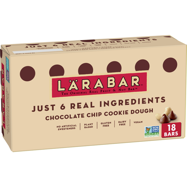 Larabar Chocolate Chip Cookie Dough, Gluten Free Vegan Fruit & Nut Bars