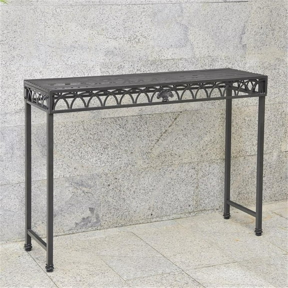 Pemberly Row Modern 48-inch Iron Console Table in Black