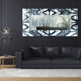 thumbnail image 6 of Empire Art Direct Indigo Extraction Rectangular Beveled Mirror on Free Floating Reverse Printed Tempered Art Glass, 72" x 36" x 0.4", Ready to Hang, 6 of 9