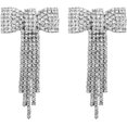 thumbnail image 6 of Luxury Rhinestone Bow Earrings for Women Sparkly Dangle Chandelier Earrings Lightweight Cubic Zirconia Crystal Bowknot Bridal Jewelry Wedding Prom Party Statement Earring, 6 of 10