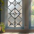 thumbnail image 6 of Diamond Geometry Stained Glass Window Film, 17.7 x 39.3 Inch Static Cling Privacy Film, Sun Blocking Removable Decor Glass Cover for Bathroom Living Room Home Decoration, 6 of 9