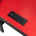 thumbnail image 5 of Full Size Wood Bunk Bed with height-adjustable Desk,Wardrobe,Ample Storage Space,and RGB Light, Red, 5 of 27