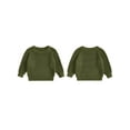 thumbnail image 2 of Gzhioc Kids Baby Girl Fall Winter Sweater 0 3 6 9 12 18 24 Months 2T 3T 4T 5T Stylish Solid Crew Neck Long Sleeve Knitted Tops, 2 of 9