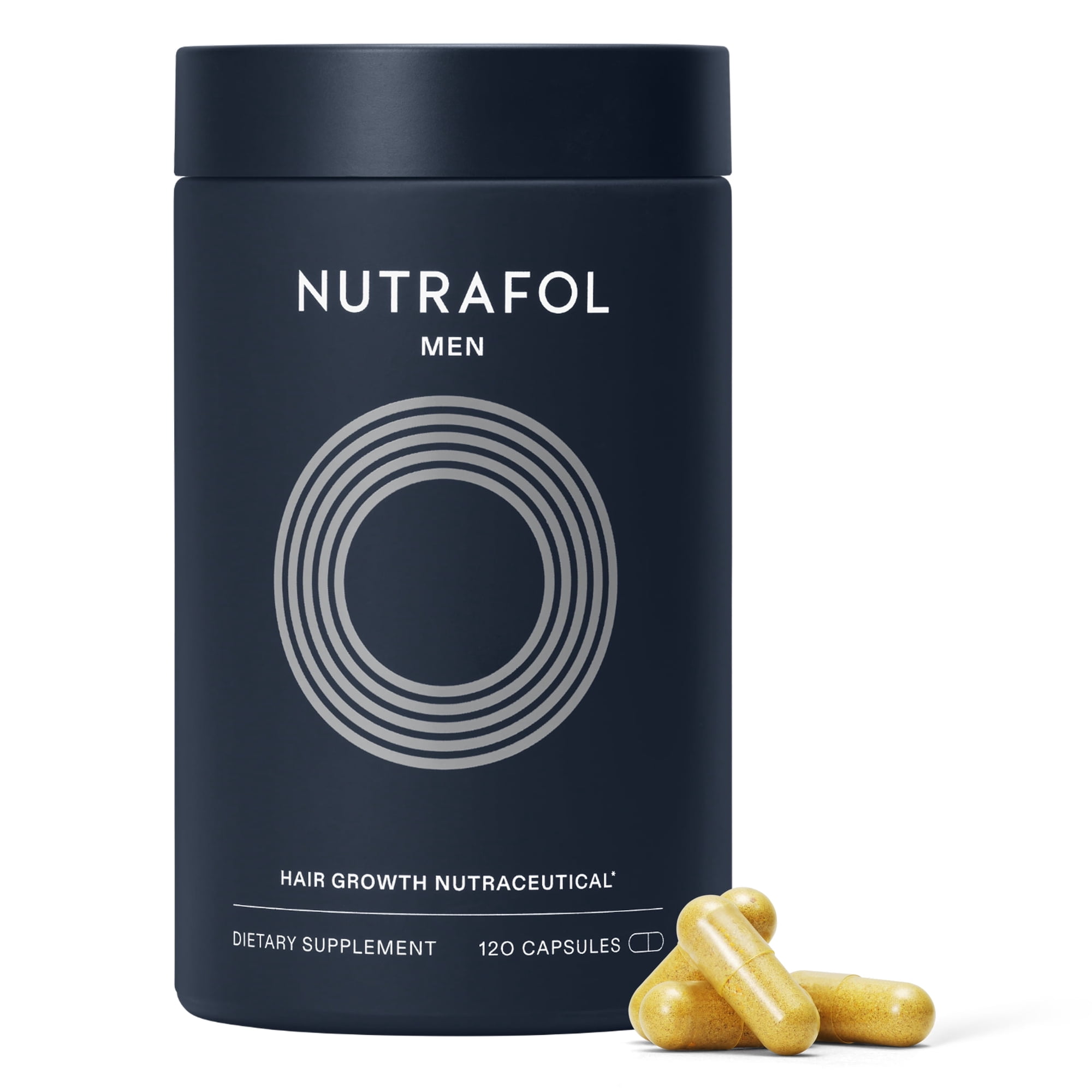 Nutrafol Men Hair Growth Supplement for Thicker, Stronger Hair (4 Capsules Per Day - 1 Month Supply), 120 Count (Pack of 1)