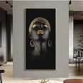 thumbnail image 4 of Arte africano Mujer negra con tocado dorado Cuadros sobre lienzo Arte de pared Pósteres de niña africana Láminas Arte de pared 60x80cm Sin marco, 4 of 5