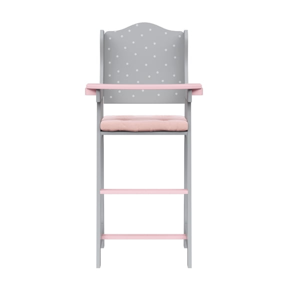 Angelica   s Precious Polka Dots Baby Doll Highchair for 16  -18   Dolls, Gray/Pink