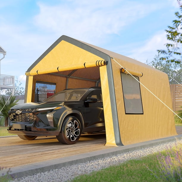 Jocisland Carport 12x12 Portable Garage, Heavy Duty Car Canopy