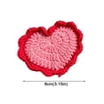 thumbnail image 4 of HAVELOR Hand-Crocheted Heart Coasters, 4-Pack, 3.15 in Diameter, Stackable Rose Design, Protects Surfaces from Stains, Perfect for Coffee Tables and Dining Room Decor(Red,One size), 4 of 7