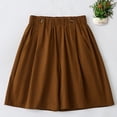 thumbnail image 2 of Mrat Ladies Wide Pants Women's Summer Printed Five Points Large Size Cotton Linen Pants Casual Pants Shorts Women Plus Size Half Short S-129 Brown XL, 2 of 8