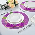thumbnail image 4 of GZHJMY Mardi Gras Round Placemasts Set of 4, Non-Slip Heat Resistant Place Mats Washable Kitchen Dining Table Mats, 15.4", 4 of 5