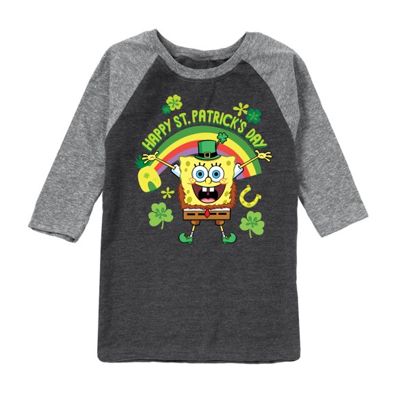 SpongeBob SquarePants - Happy St Patricks Day - Toddler And Youth Raglan Graphic T-Shirt