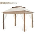 thumbnail image 6 of COOS BAY 11x11 Replacement Gazebo Top with Air Vent Sunshade Polyester Top Cover Only, Beige, 6 of 6