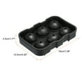 thumbnail image 2 of Uxcell Ice Tray, 6x2 Inch Ice Ball Maker,Reusable Black Round Silicone Ice Tray, 2 of 6