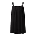 thumbnail image 3 of Women's Casual Fashion Plus Size Solid Pleated Chiffon Beaded Strap Tank Top 4x Tops Dressy Camisole Women Running Tops for Women Sequin Too Athletic Graphic Tops for Women Baseball Top for Women, 3 of 4