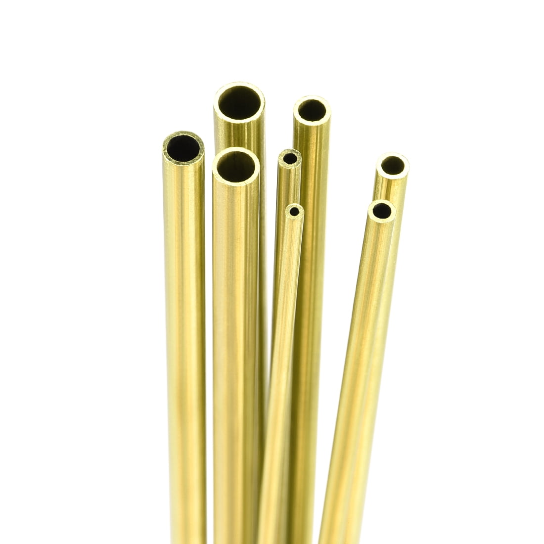 Unique Bargains 8pcs 0.08" to 0.22" OD x 0.02" Wall Thickness 11.81" Long Brass Tube