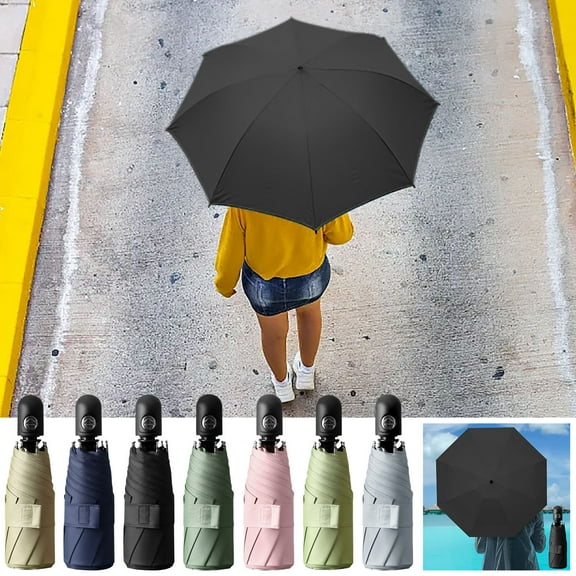 Compact Travel Folding Umbrella,Lightweight Portable Automatic Mini Sunshade Umbrella,8 Ribs Rainproof & 99% UV Protection Outdoor Pocket Umbrellas,Durable Outdoor Rain Ideal Gift