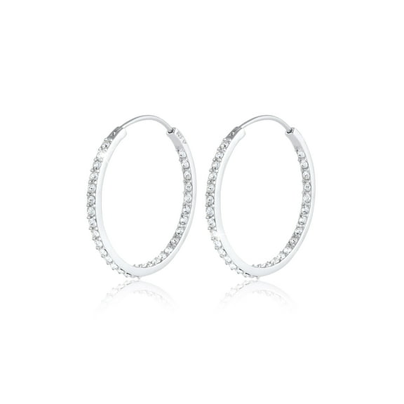 Elli by Julie & Grace Hoop Earrings with Crystal 925 Silver for Women