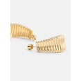 thumbnail image 4 of Free Assembly Women's Ribbed Goldtone J Hoop Earrings, 4 of 4