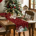 thumbnail image 5 of Table Runner Dresser Scarves 72 Inch Long, Winter Christmas Snowman Reindeer Linen Dining Table Runners Xmas Tree on Black Red Plaid Tabletop Scarf for Wedding Holiday Party Kitchen, 5 of 7