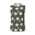 thumbnail image 6 of Lsque Daisies Flowers Print Men's Cotton Blend Sleeveless Muscle Shirts (S-3XL)- Moisture Wicking, Odor Protection, UPF 30+,XX-Large, 6 of 8