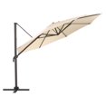thumbnail image 4 of CorLiving 11.5ft Deluxe Offset Tilting Rotating Patio Umbrella with Aluminum Frame & Deluxe Base Weights, 4 of 9
