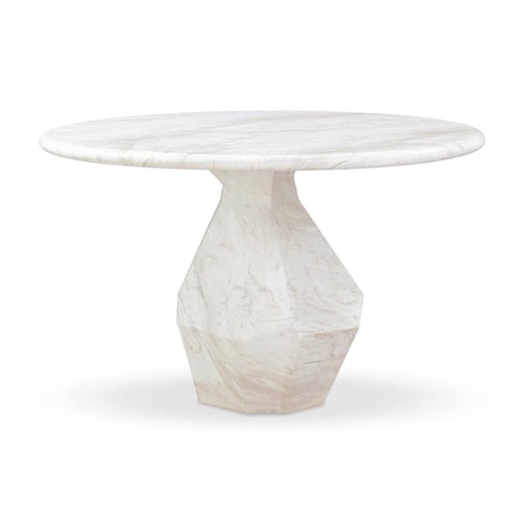 Pemberly Row Contemporary Faux Marble 48" Round Dining Table