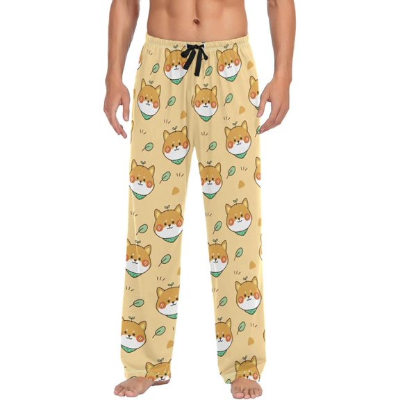 GZHJMY Cute Cartoon Dog Mens Pajama Pants, Comfortable and Soft Men Pajama Bottoms with Pockets and Drawstring, Christmas New Year Birthday Father's Day